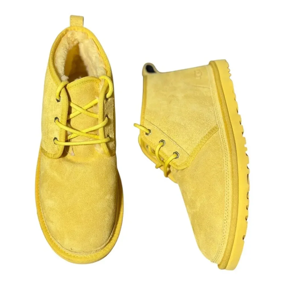 UGG NEUMEL SUEDE SHEARLING WOOL BOOTS CORN YELLOW NWOT M 10 W‎ 11